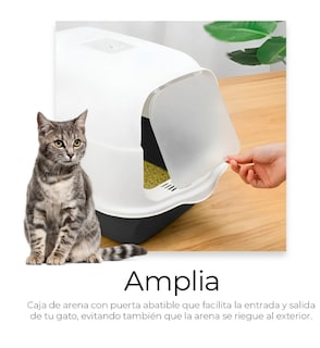 Foto 4 | Arenero Cerrado Para Gatos Antiolores Puerta Palita Y Filtro Color Negro