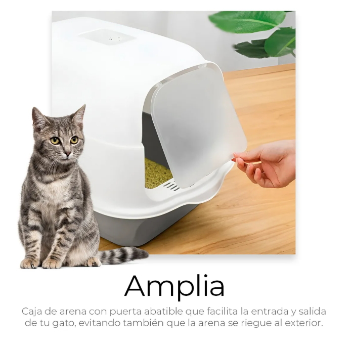 Foto 4 pulgar | Arenero Cerrado Para Gatos Antiolores Puerta Palita Y Filtro Color Gris