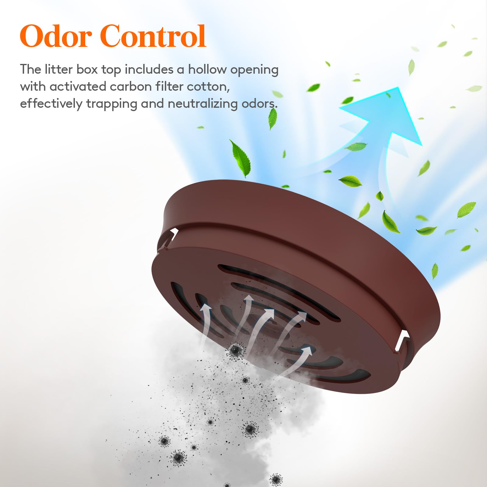 Foto 7 pulgar | Caja De Arena Para Gatos Lifewit Con Planta Sintética Y Cuchara, Color Marrón - Venta Internacional.