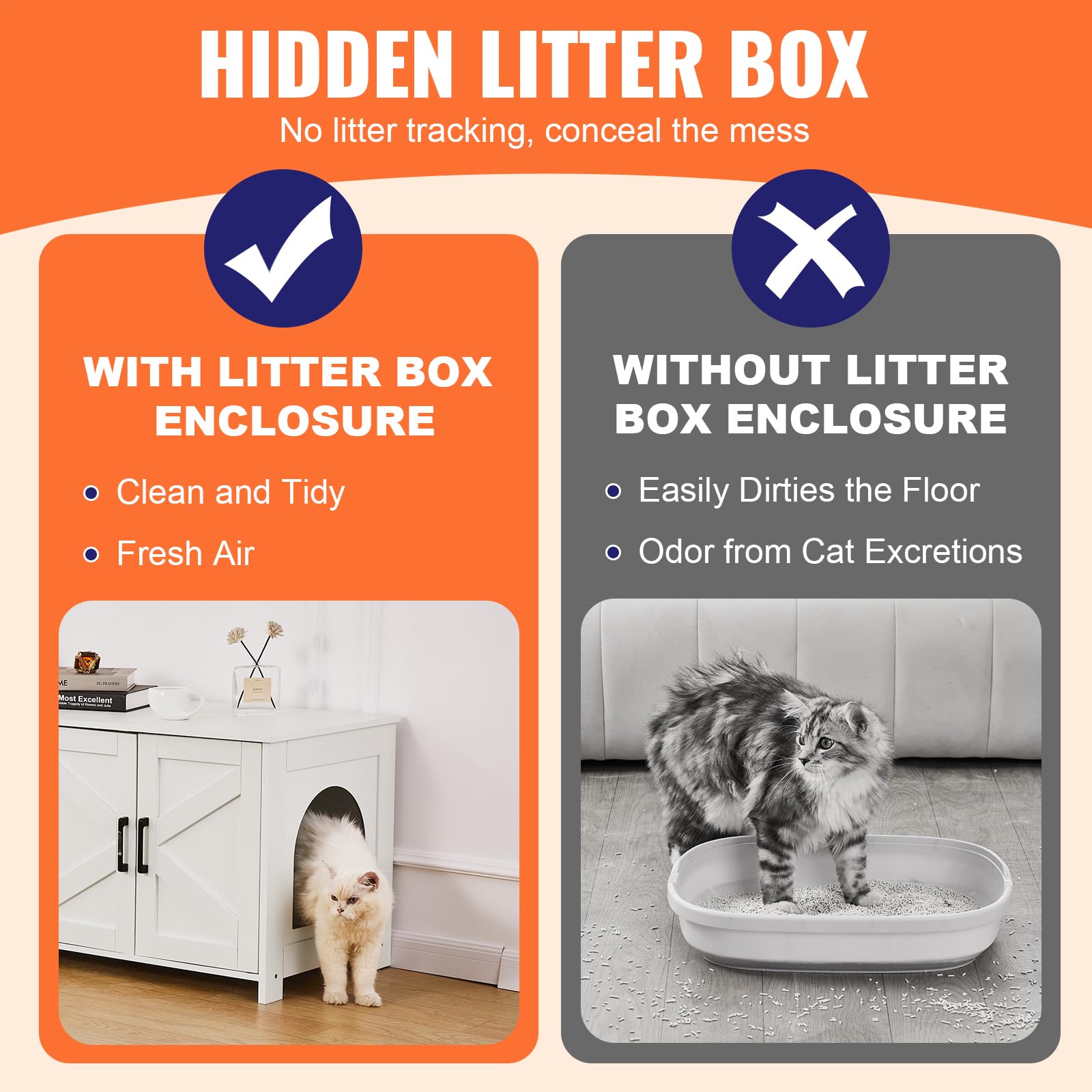 Foto 4 pulgar | Caja De Arena Para Gatos Vevor Para 2 Gatos Con Habitaciones Dobles - Venta Internacional.