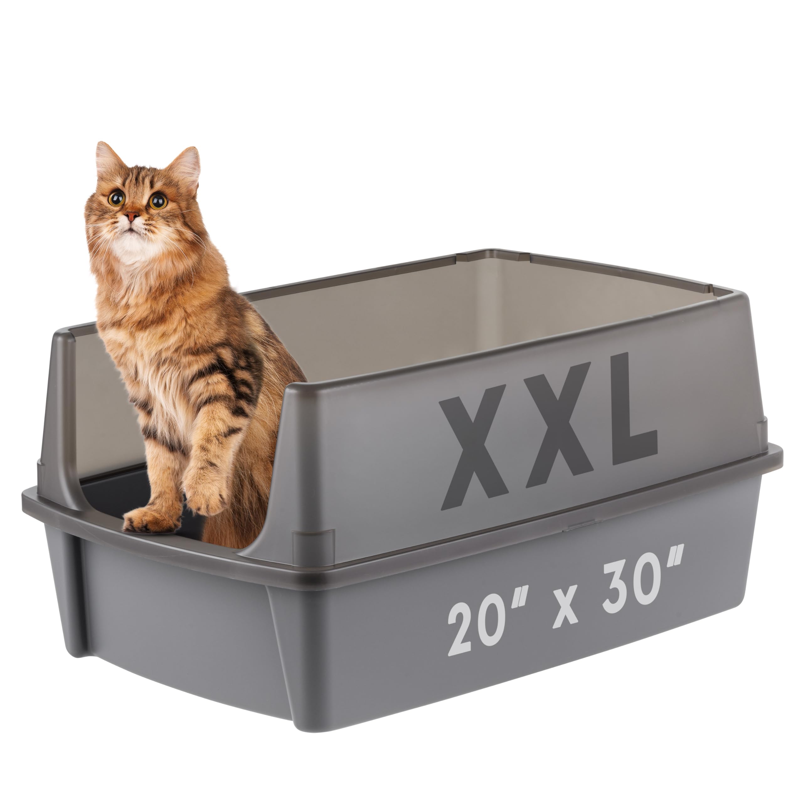 Foto 1 | Caja De Arena Para Gatos Iris Usa Xxl Con La Parte Superior Abierta Para Grandes Felinos, Color Gris - Venta Internac