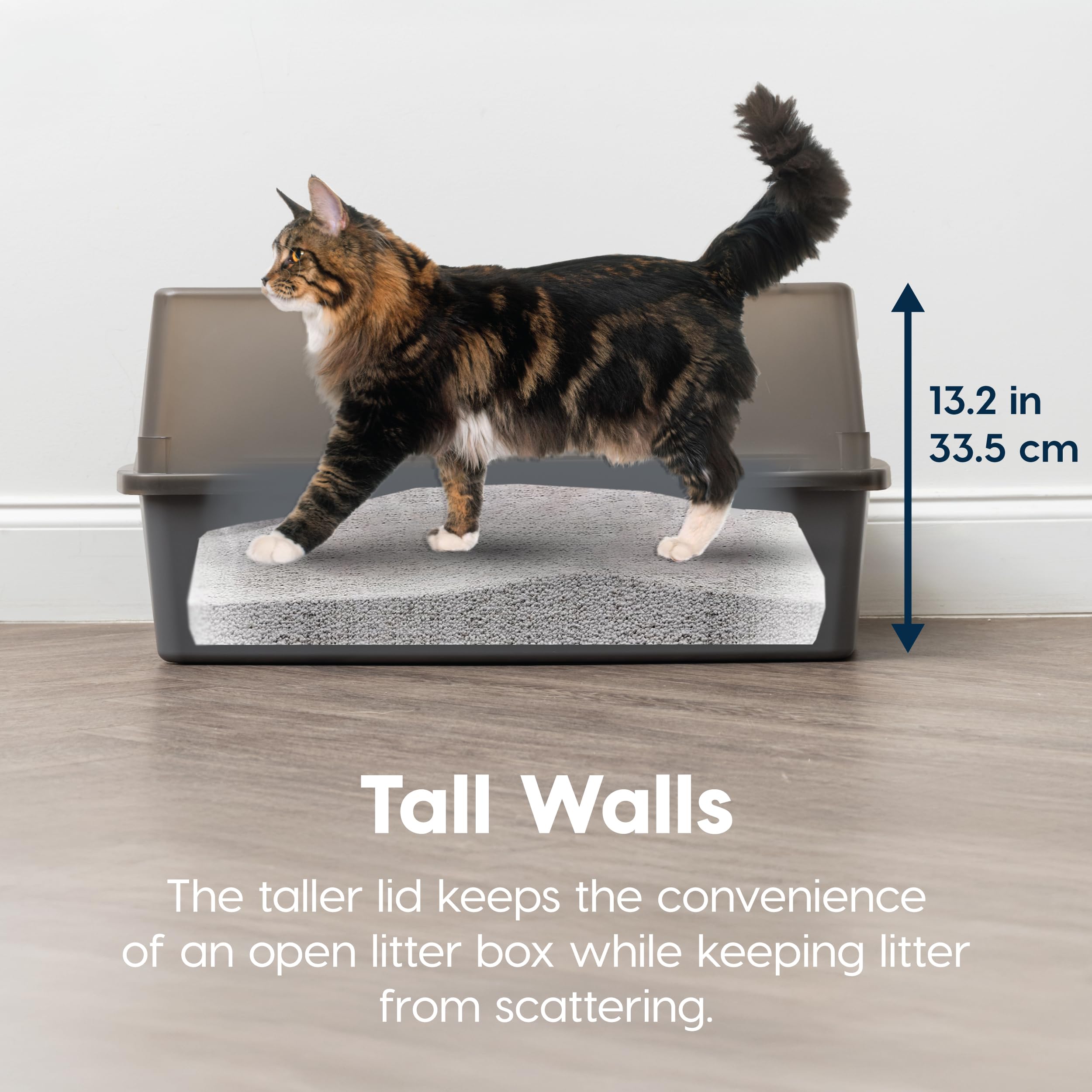 Foto 4 | Caja De Arena Para Gatos Iris Usa Xxl Con La Parte Superior Abierta Para Grandes Felinos, Color Gris - Venta Internac
