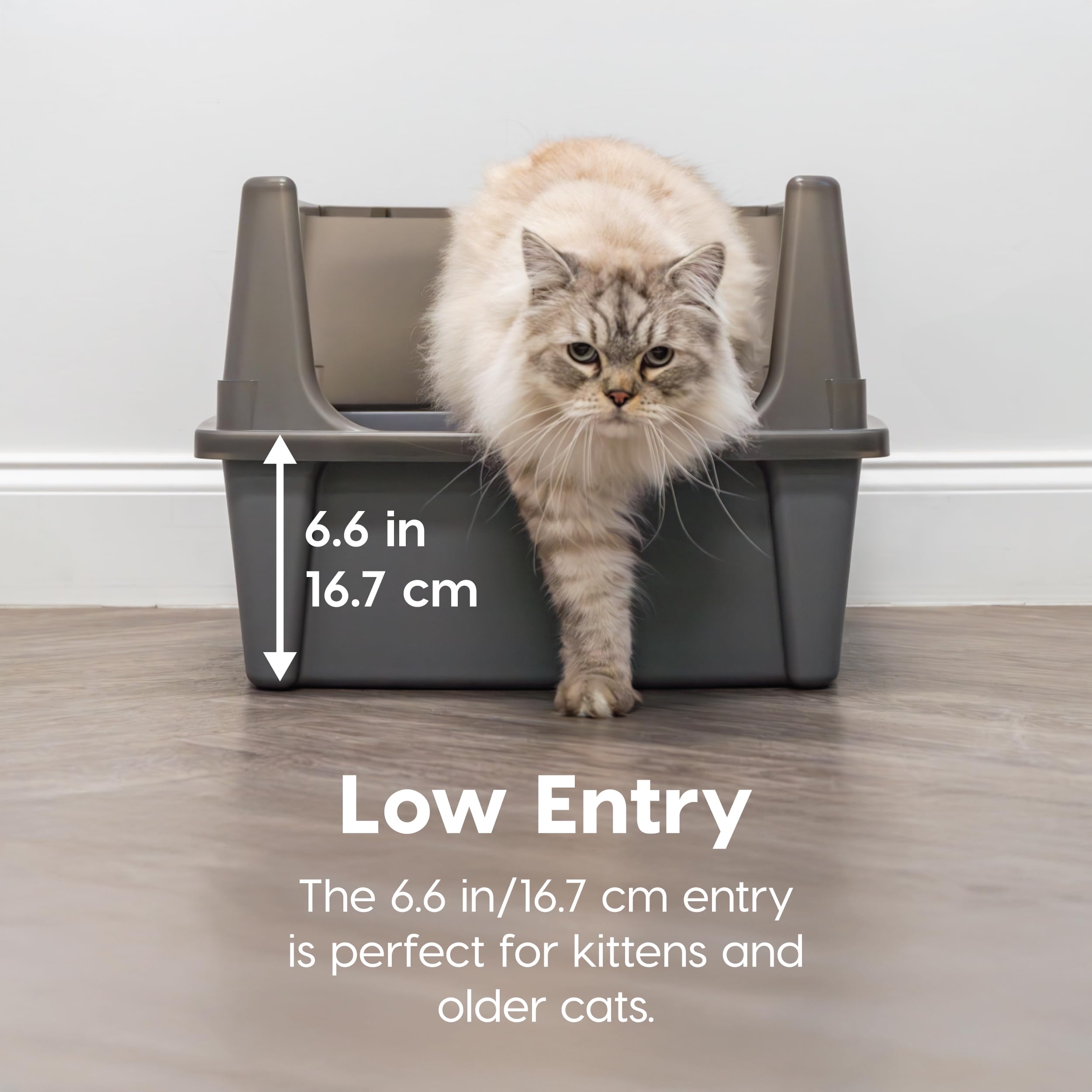 Foto 6 pulgar | Caja De Arena Para Gatos Iris Usa Xxl Con La Parte Superior Abierta Para Grandes Felinos, Color Gris - Venta Internac