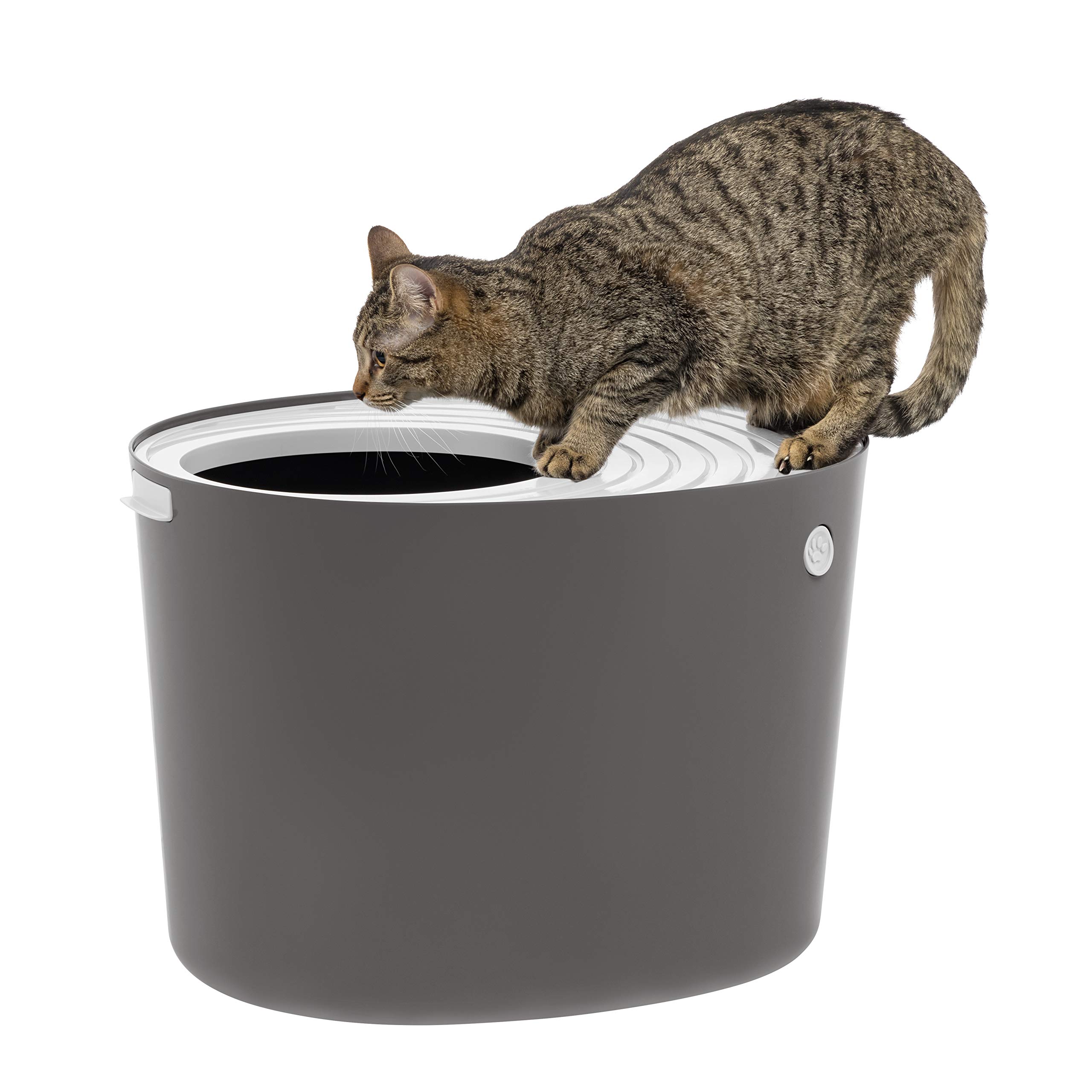 Foto 2 pulgar | Caja De Arena Para Gatos Iris Usa, Entrada Superior Con Cuchara, Gris Oscuro/blanco - Venta Internacional.
