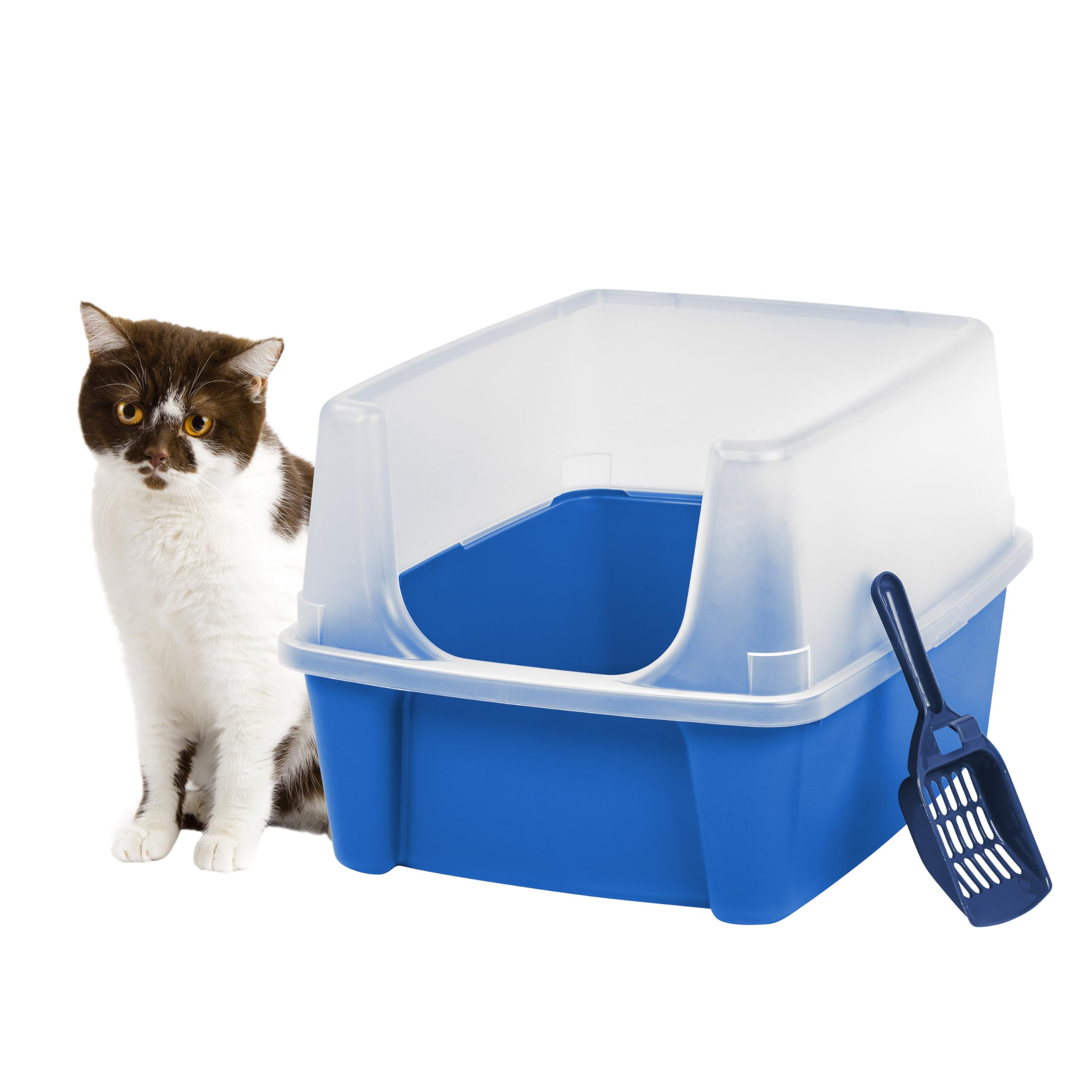 Foto 2 pulgar | Caja De Arena Para Gatos Iris Usa, Grande, Con La Parte Superior Abierta, De Lados Altos, Azul - Venta Internacional.