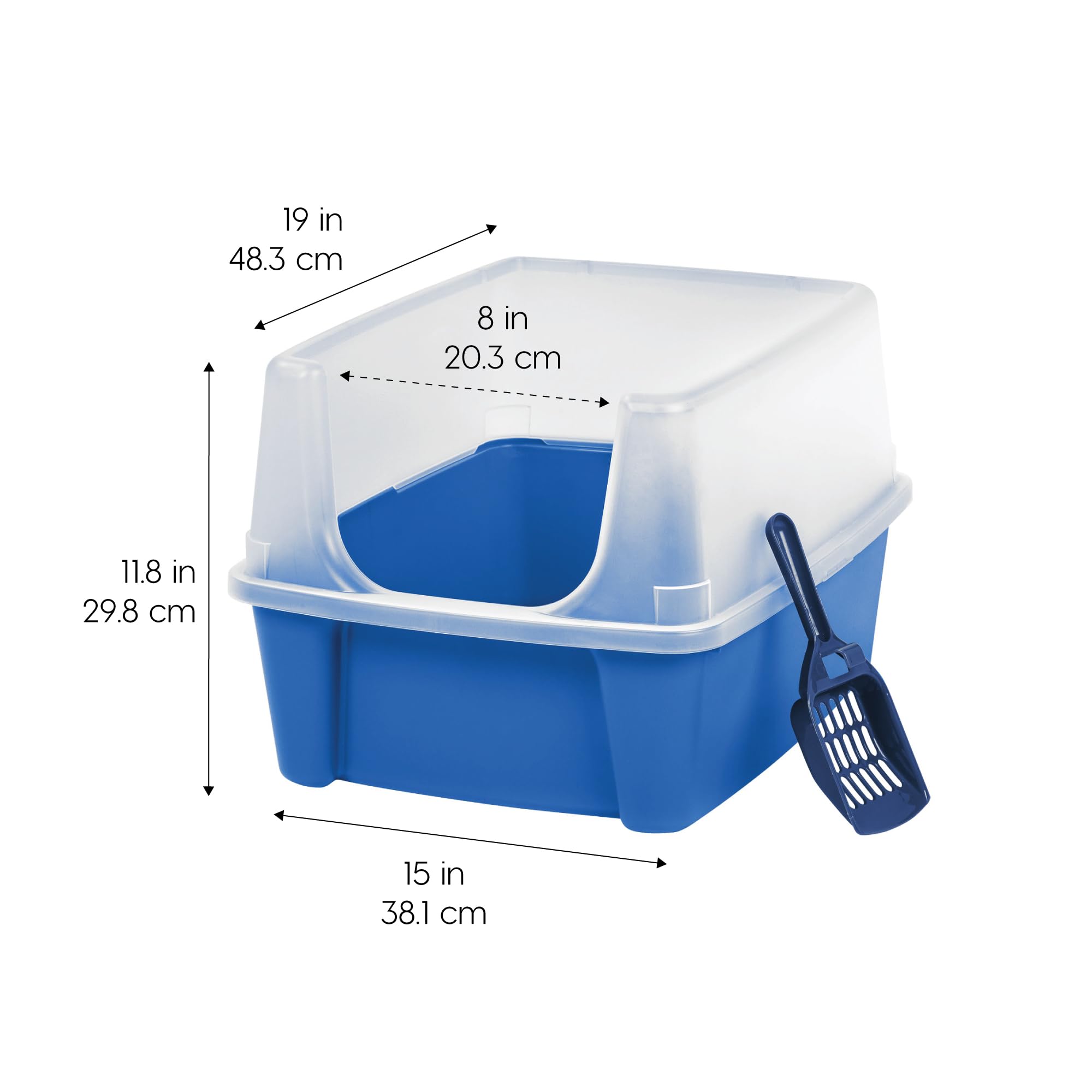 Foto 3 pulgar | Caja De Arena Para Gatos Iris Usa, Grande, Con La Parte Superior Abierta, De Lados Altos, Azul - Venta Internacional.