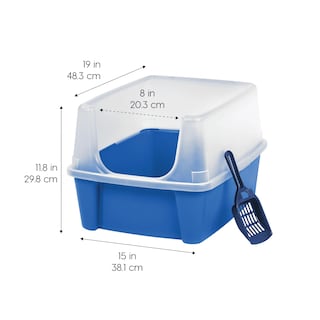 Foto 2 | Caja De Arena Para Gatos Iris Usa, Grande, Con La Parte Superior Abierta, De Lados Altos, Azul - Venta Internacional.