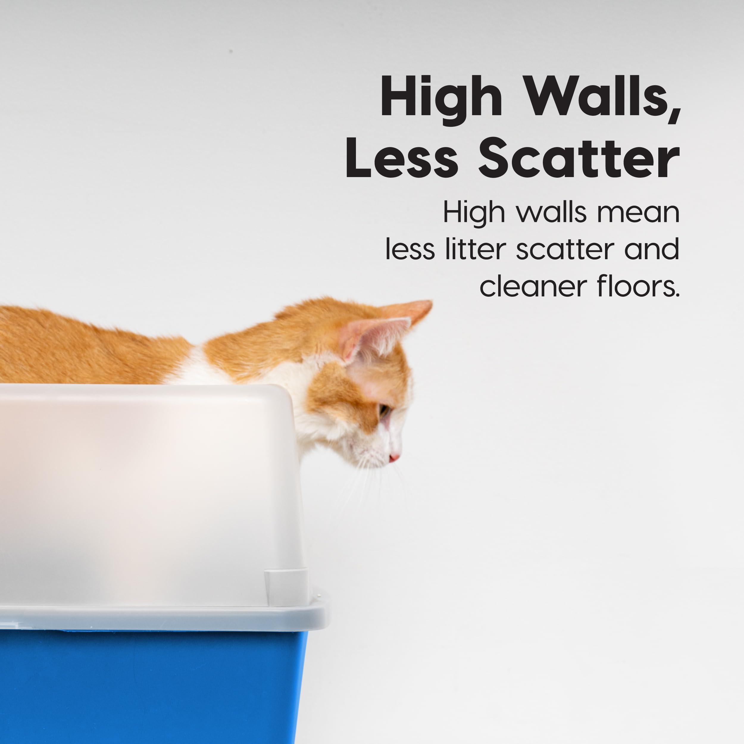 Foto 4 | Caja De Arena Para Gatos Iris Usa, Grande, Con La Parte Superior Abierta, De Lados Altos, Azul - Venta Internacional.