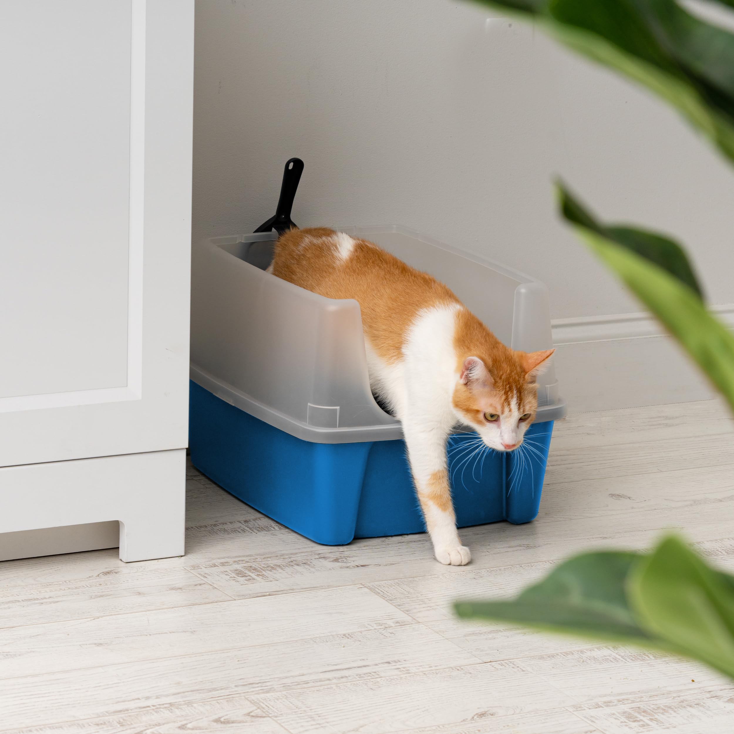 Foto 6 | Caja De Arena Para Gatos Iris Usa, Grande, Con La Parte Superior Abierta, De Lados Altos, Azul - Venta Internacional.