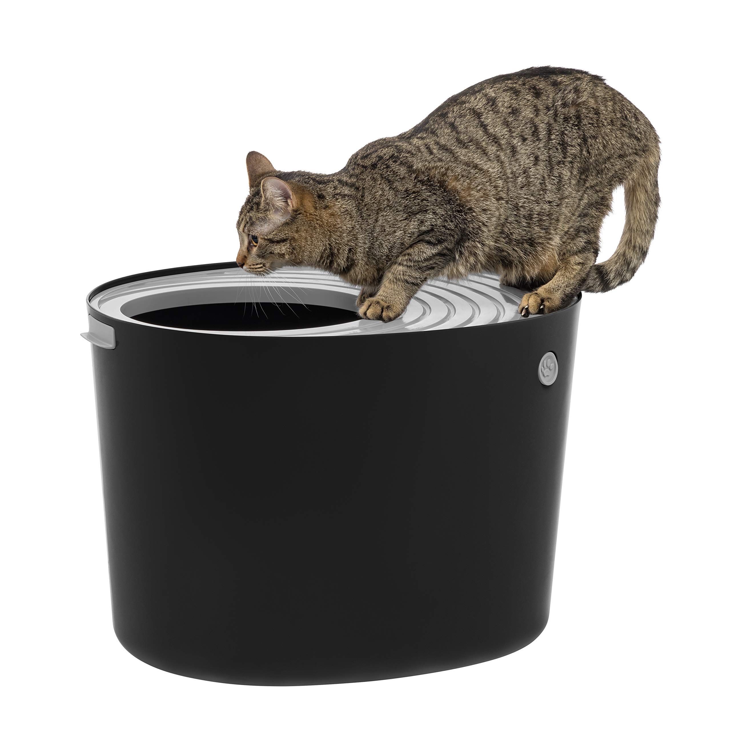 Foto 2 pulgar | Caja De Arena Para Gatos Iris Usa, Entrada Superior Con Cuchara, Color Negro Y Gris - Venta Internacional.