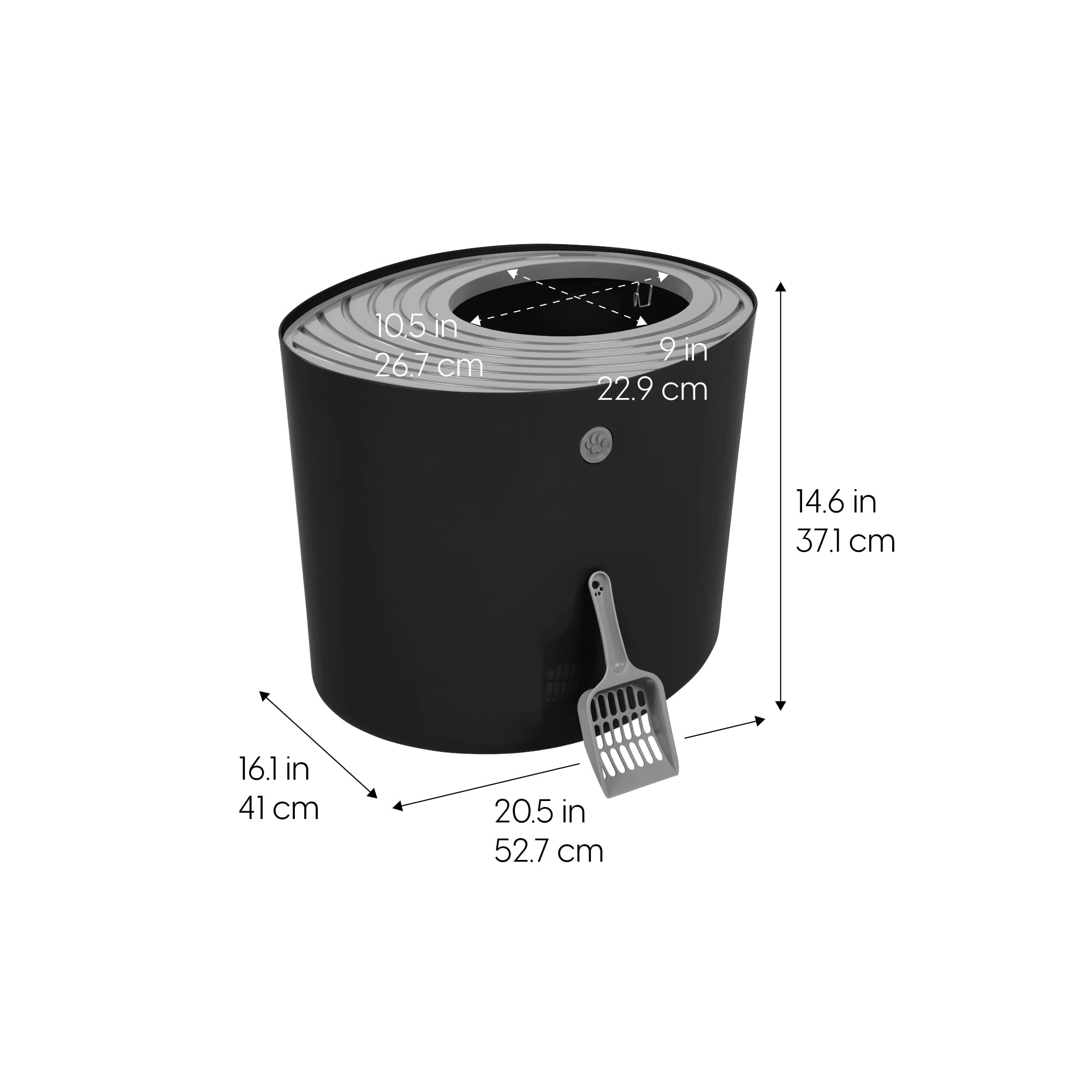 Foto 3 pulgar | Caja De Arena Para Gatos Iris Usa, Entrada Superior Con Cuchara, Color Negro Y Gris - Venta Internacional.