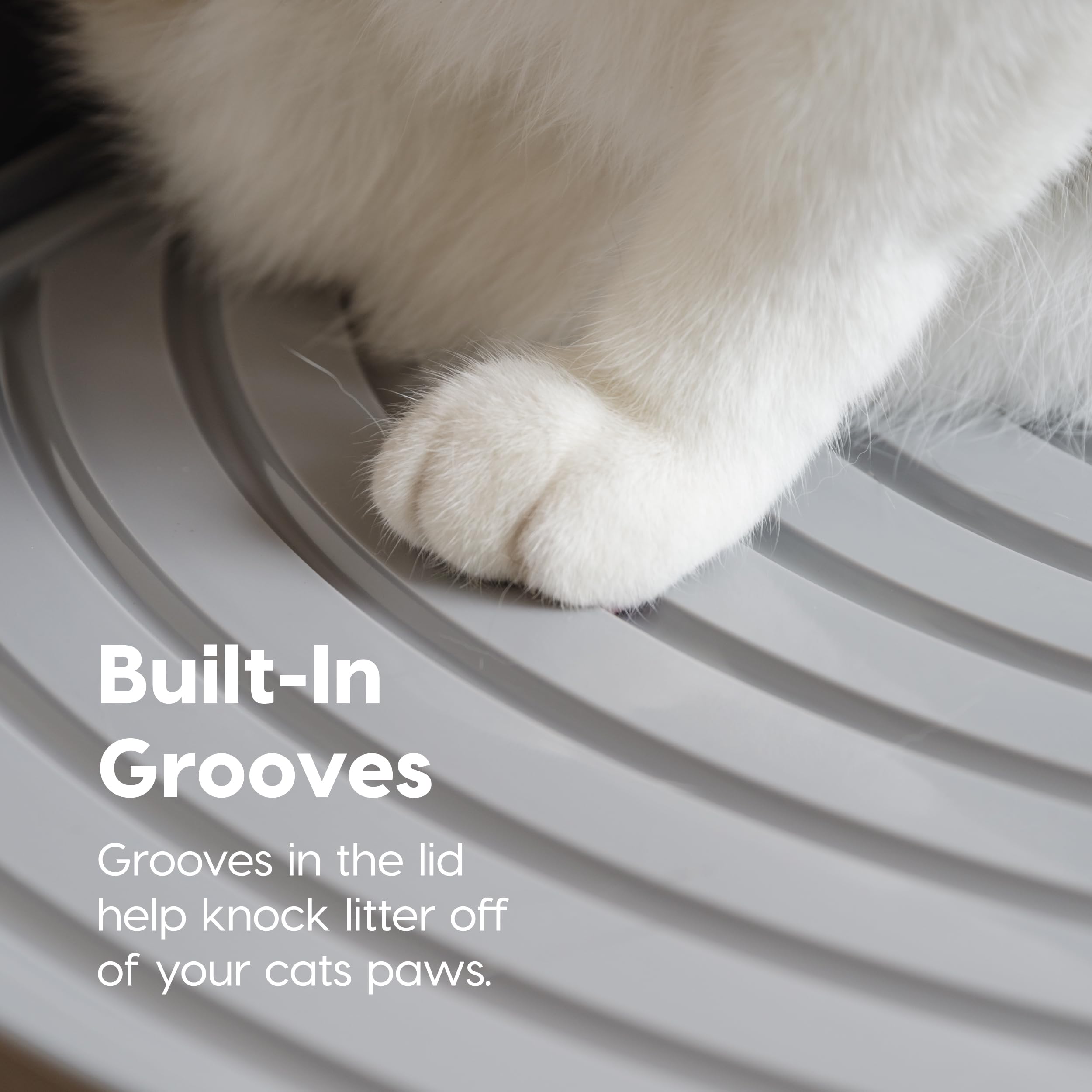 Foto 4 pulgar | Caja De Arena Para Gatos Iris Usa, Entrada Superior Con Cuchara, Color Negro Y Gris - Venta Internacional.
