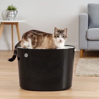 Foto 7 | Caja De Arena Para Gatos Iris Usa, Entrada Superior Con Cuchara, Color Negro Y Gris - Venta Internacional.