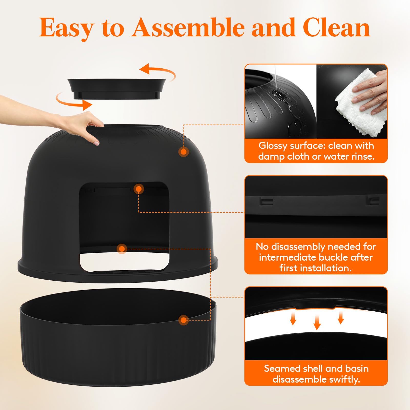 Foto 6 pulgar | Caja De Arena Lifewit Cat Con Planta Sintética Y Cuchara, Negra - Venta Internacional.