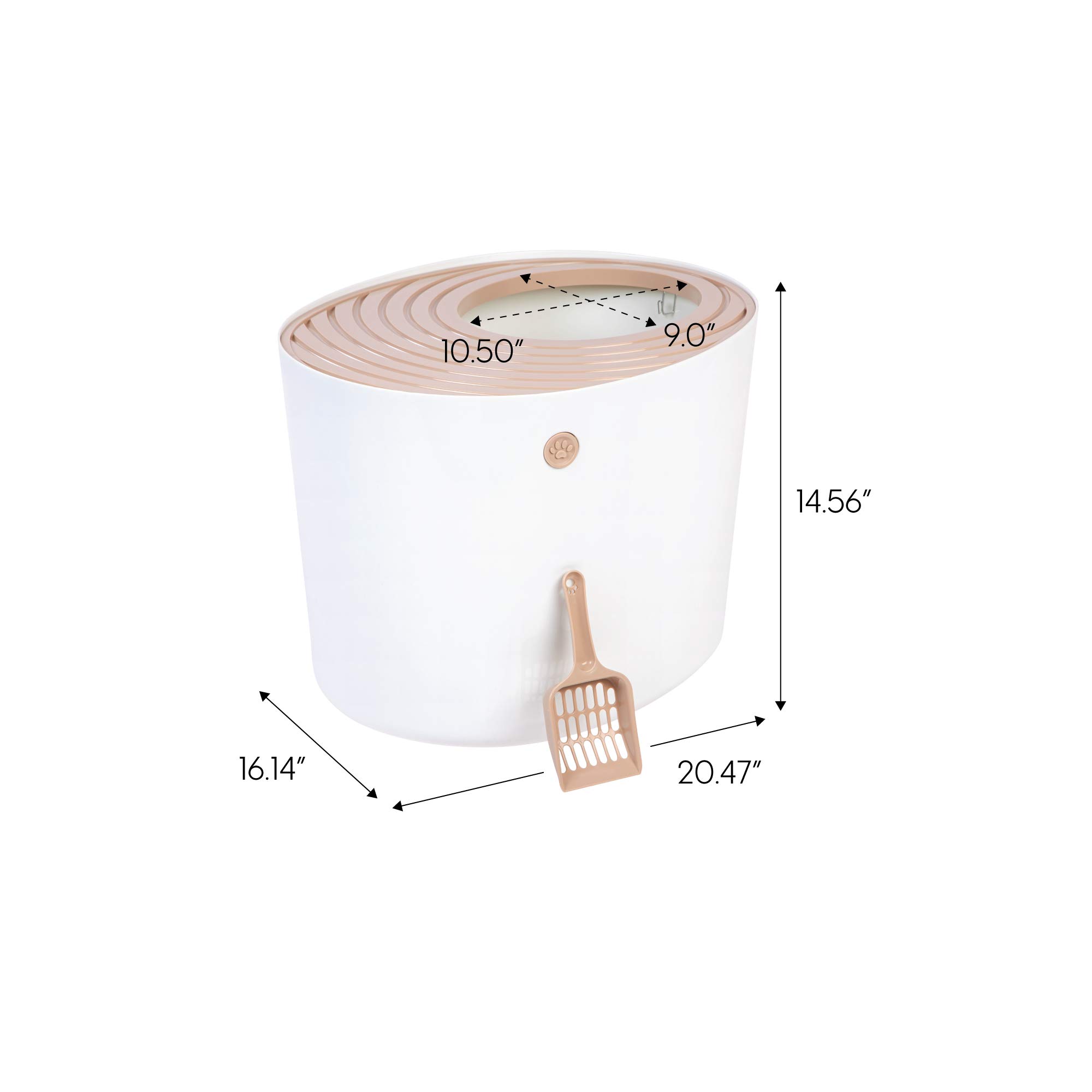 Foto 3 pulgar | Caja De Arena Para Gatos Iris Usa, Entrada Superior Con Cuchara, Blanco/beige - Venta Internacional.