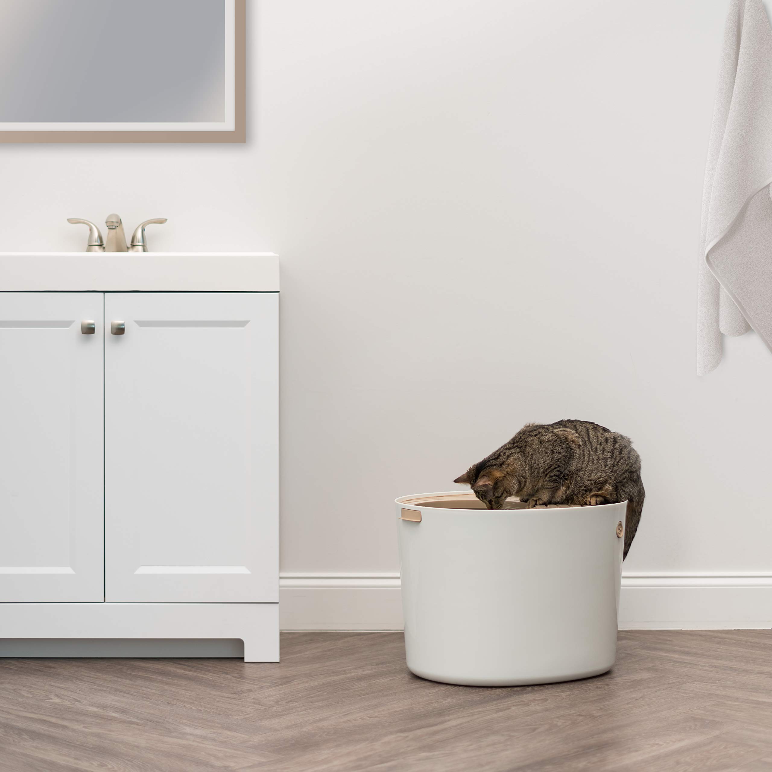 Foto 5 | Caja De Arena Para Gatos Iris Usa, Entrada Superior Con Cuchara, Blanco/beige - Venta Internacional.