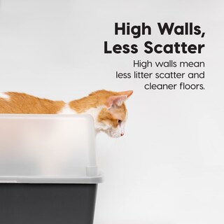 Foto 4 | Caja De Arena Para Gatos Iris Usa, Grande, Con Protector De Dispersión Y Cuchara, Negra - Venta Internacional.