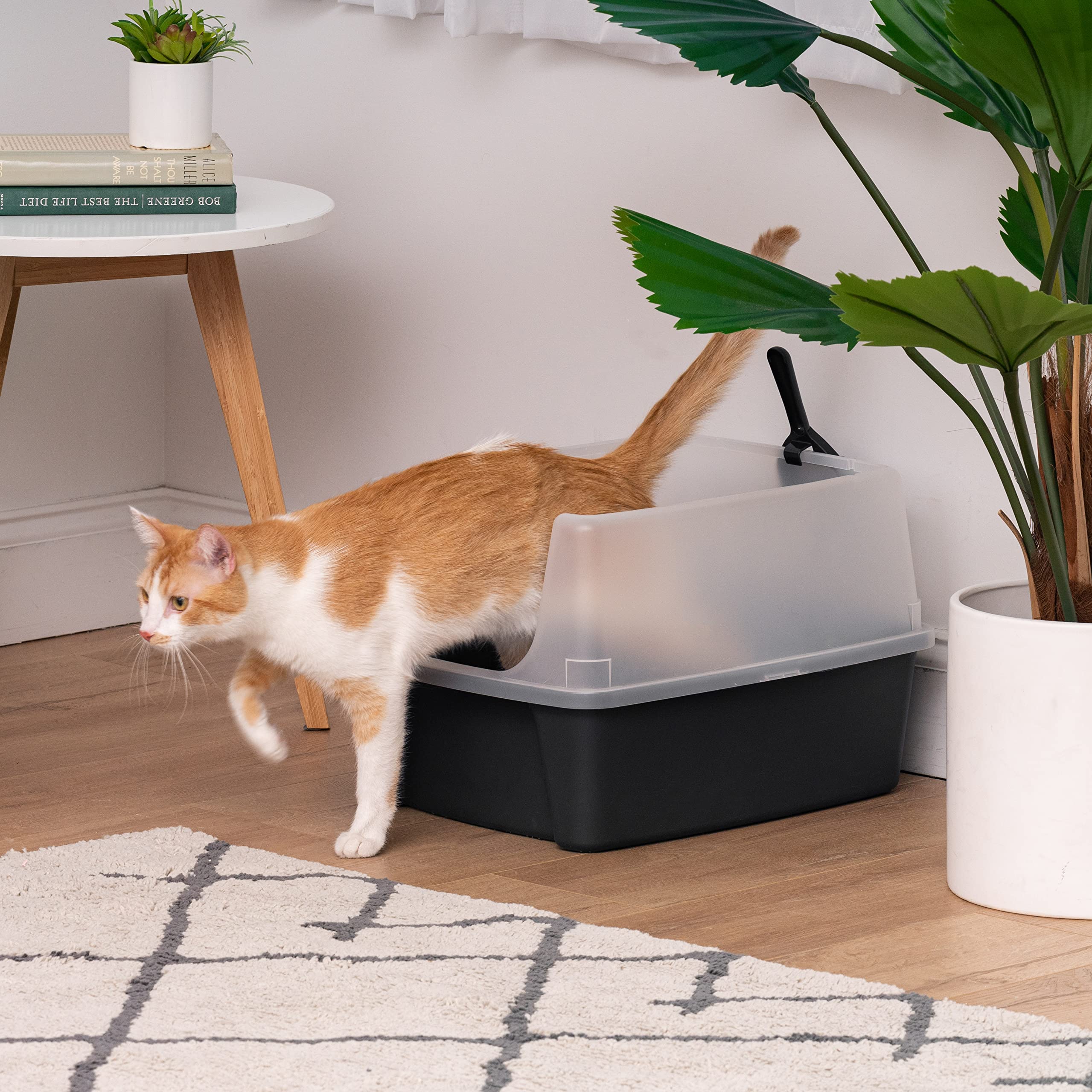 Foto 7 | Caja De Arena Para Gatos Iris Usa, Grande, Con Protector De Dispersión Y Cuchara, Negra - Venta Internacional.