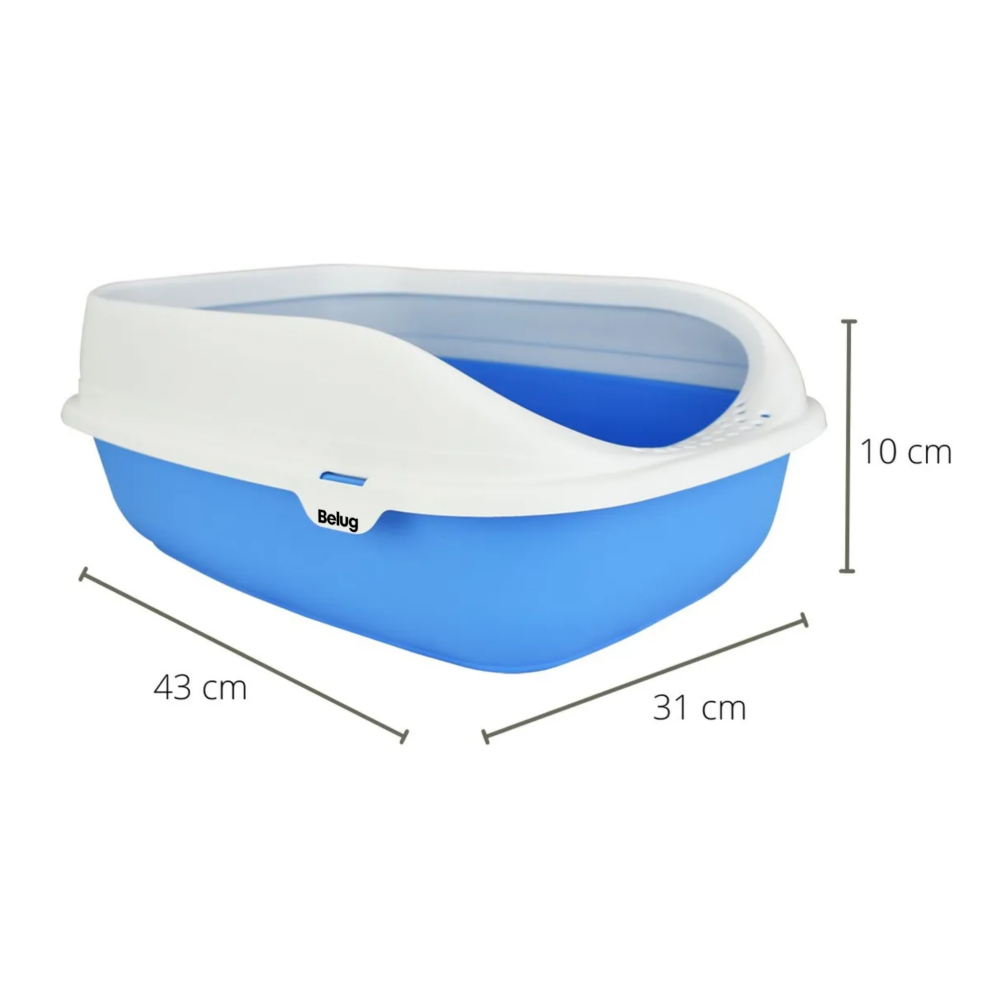 Foto 4 pulgar | Kit Para Gato Con Arenero Pala Neutralizador Belug,  Blanco Con Azul