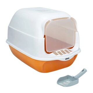Foto 1 | Arenero Cerrado Para Gato Con Pala Puerta Lab.g, Naranja Blanco