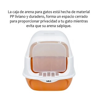 Foto 2 | Arenero Cerrado Para Gato Con Pala Puerta Lab.g, Naranja Blanco