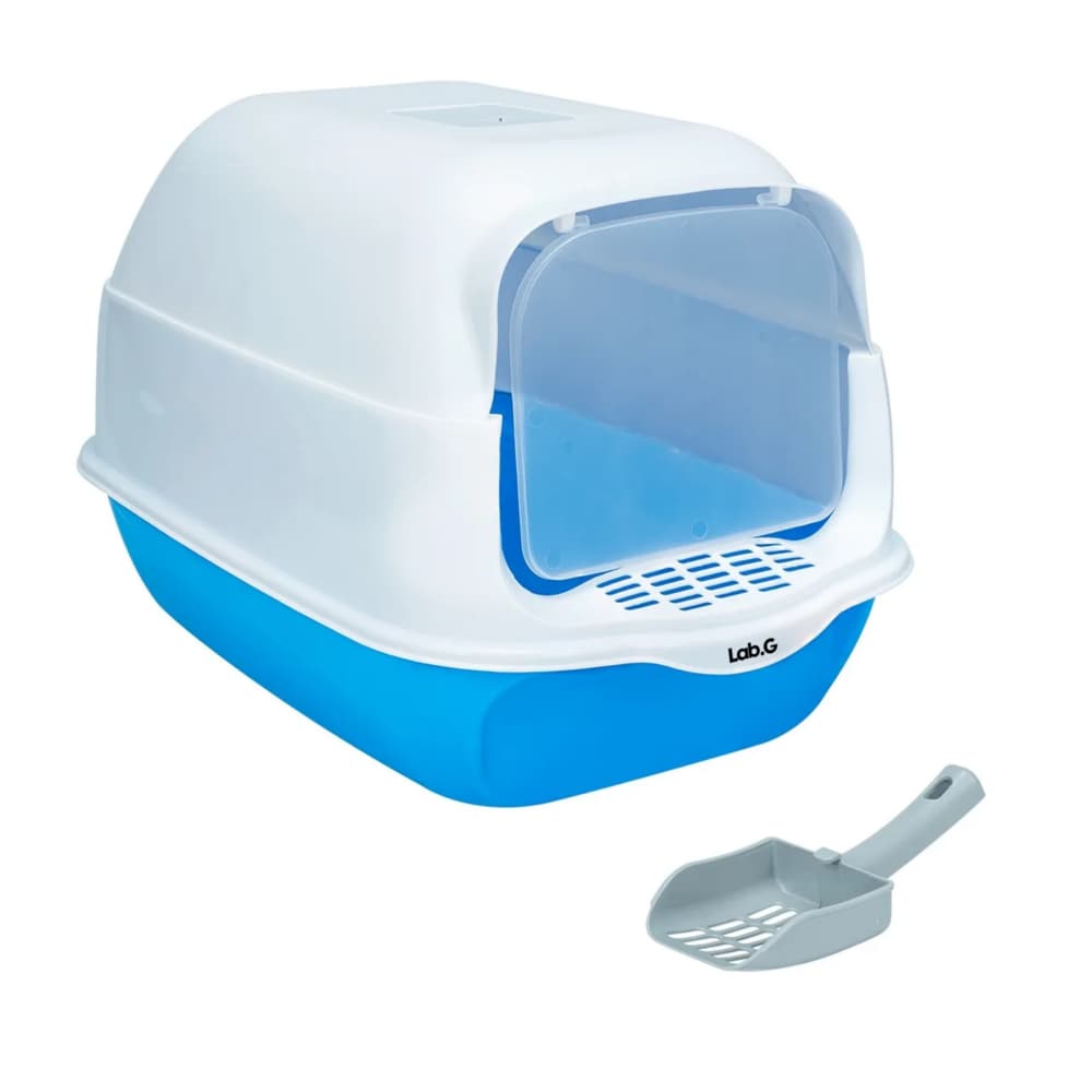 Arenero Cerrado Para Gato Con Pala Puerta Lab.g, Azul Cielo Blanco $629