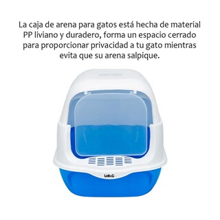 Foto 2 | Arenero Cerrado Para Gato Con Pala Puerta Lab.g, Azul Cielo Blanco