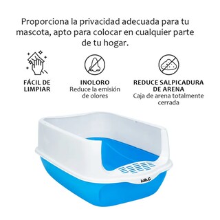 Foto 4 | Arenero Cerrado Para Gato Con Pala Puerta Lab.g, Azul Cielo Blanco
