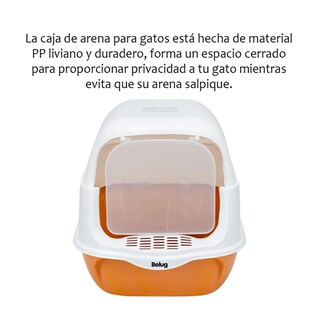 Foto 2 | Arenero Cerrado Para Gato Con Pala Puerta Belug, Naranja Blanco