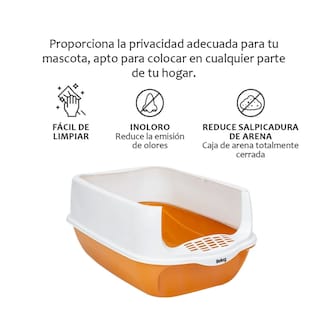 Foto 4 | Arenero Cerrado Para Gato Con Pala Puerta Belug, Naranja Blanco