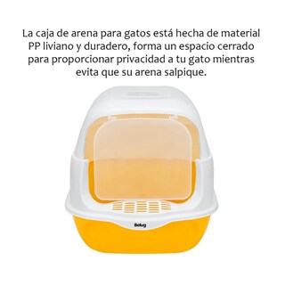 Foto 2 | Arenero Cerrado Para Gato Con Pala Puerta Belug, Amarillo Blanco