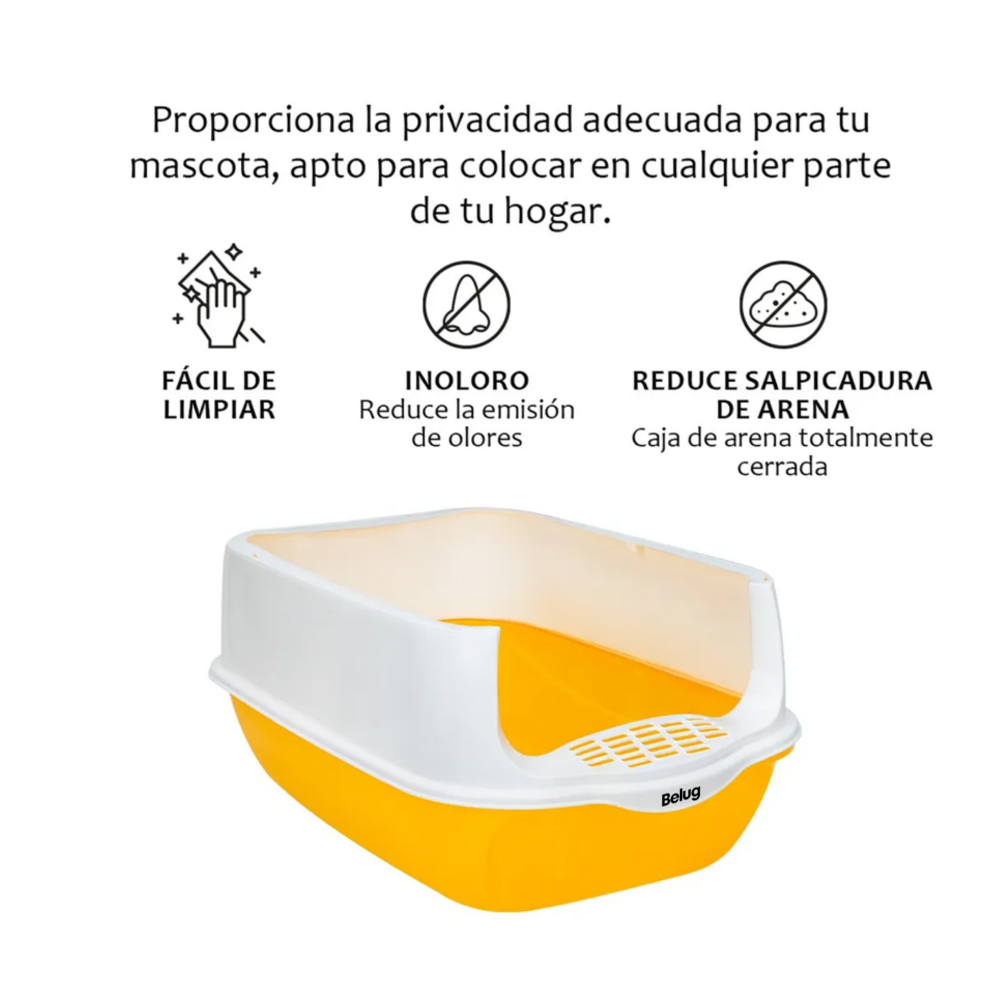 Foto 5 pulgar | Arenero Cerrado Para Gato Con Pala Puerta Belug, Amarillo Blanco