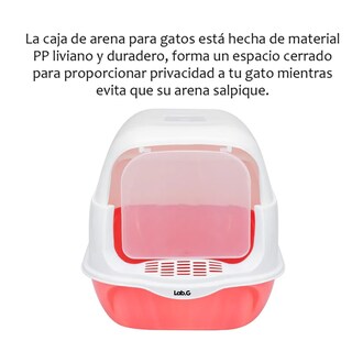 Foto 2 | Arenero Cerrado Para Gato Con Pala Puerta Lab.g, Rosa Blanco