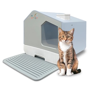 Foto 1 | Arenero Para Gatos Cerrado Grande Mascoamigo En Forma De Casa Plástico Cernidor Gris