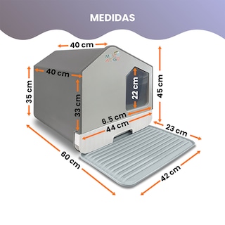 Foto 4 | Arenero Para Gatos Cerrado Grande Mascoamigo En Forma De Casa Plástico Cernidor Gris