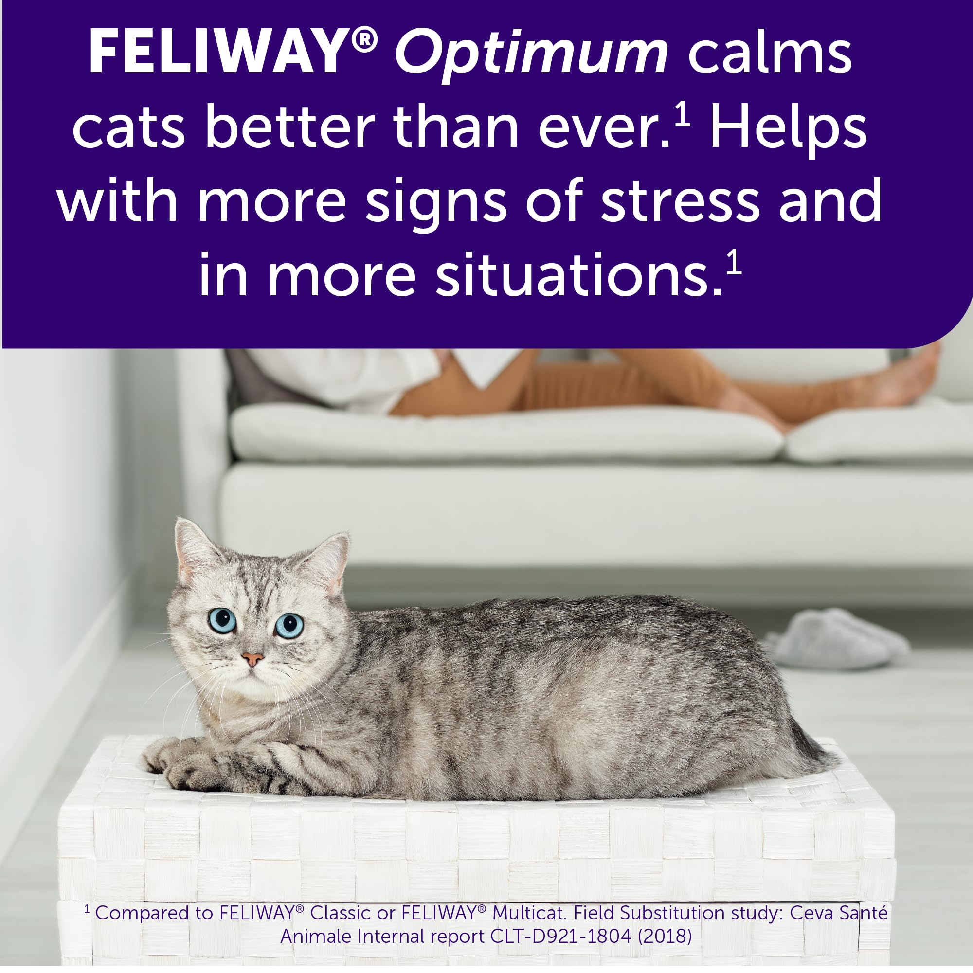 Foto 3 | Recarga Feliway Optimum, Feromonas Calmantes Mejoradas, 30 Días, Paquete De 3 - Venta Internacional.