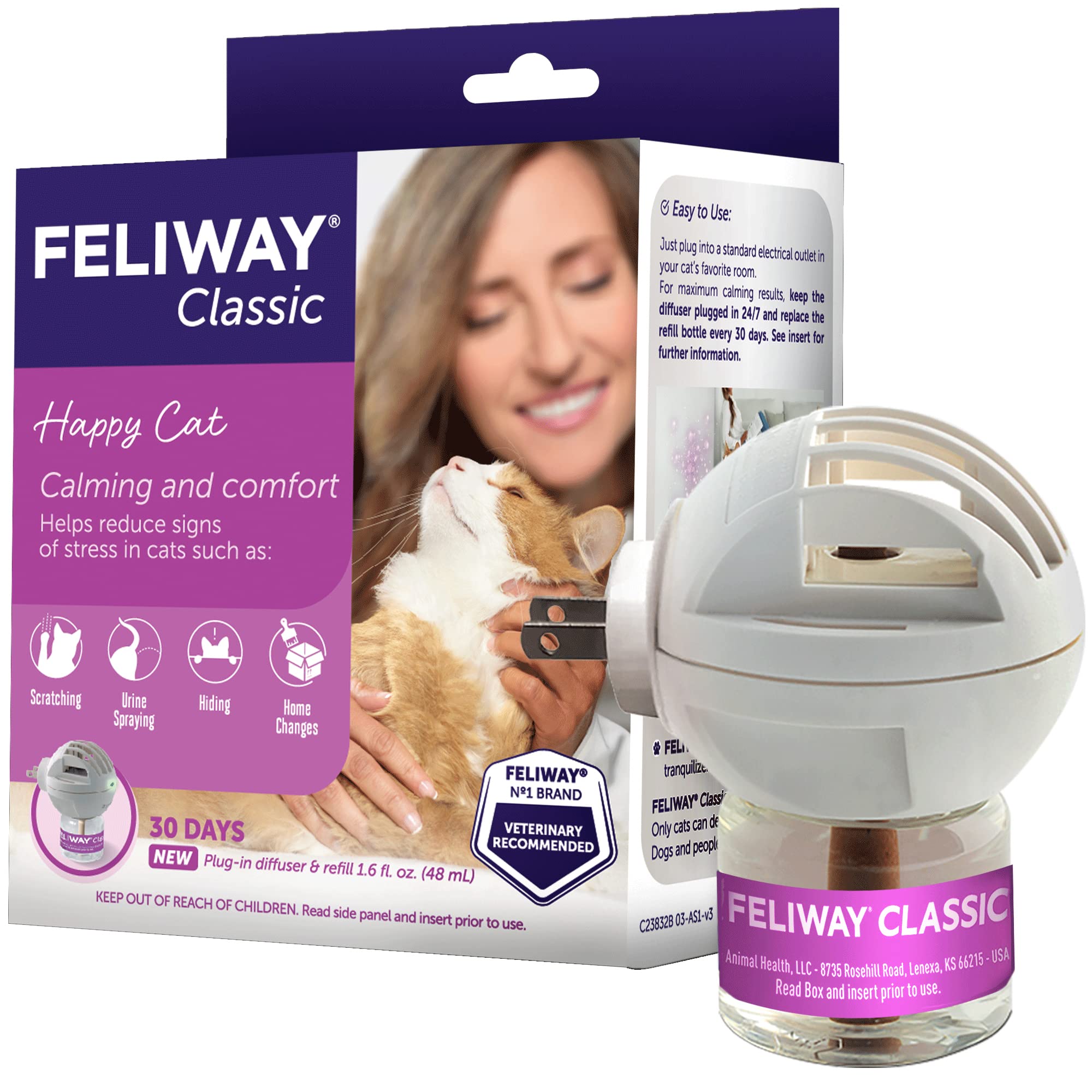 Foto 2 pulgar | Difusor De Feromonas Calmante Para Gatos Feliway Classic, 48 Ml, Kit De Inicio - Venta Internacional.