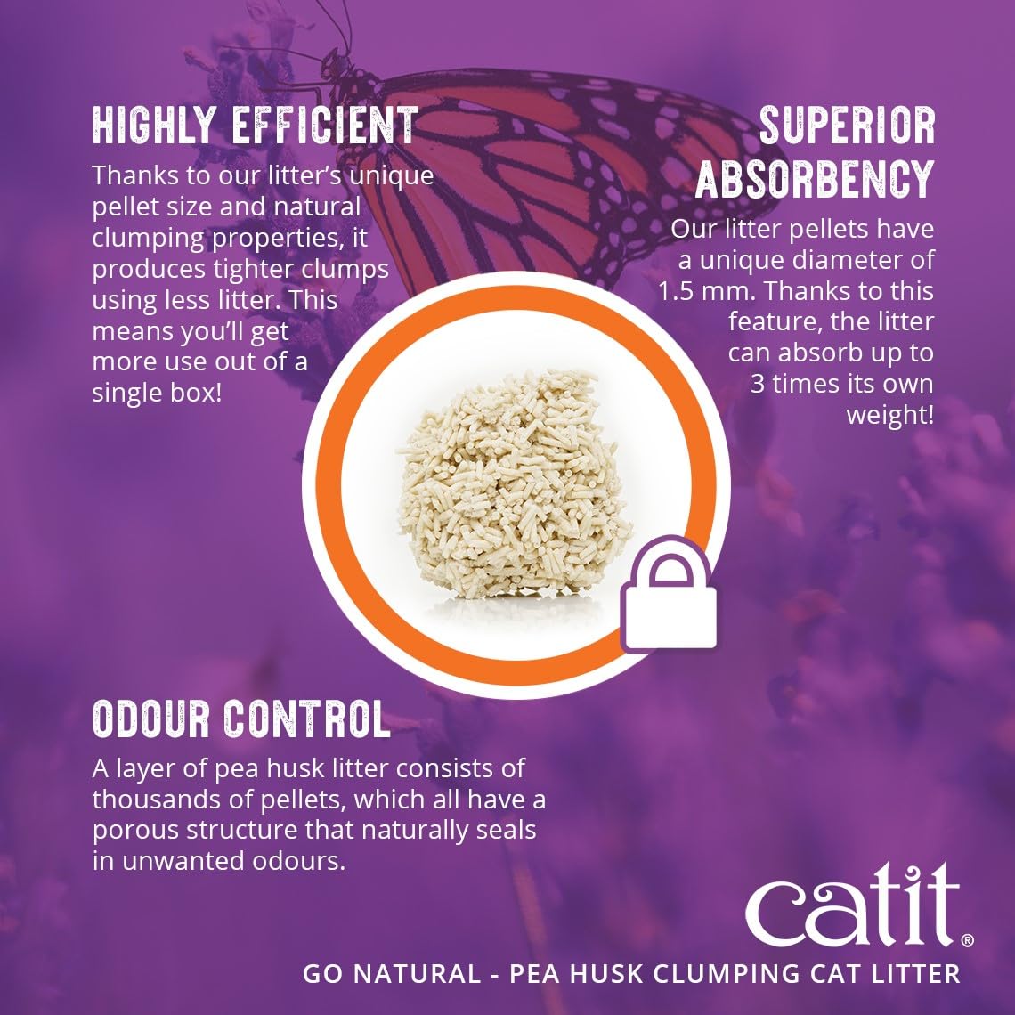 Foto 4 pulgar | Arena Para Gatos Catit Go Natural Con Cáscara De Guisante, 5,6 Kg, Color Lavanda - Venta Internacional.
