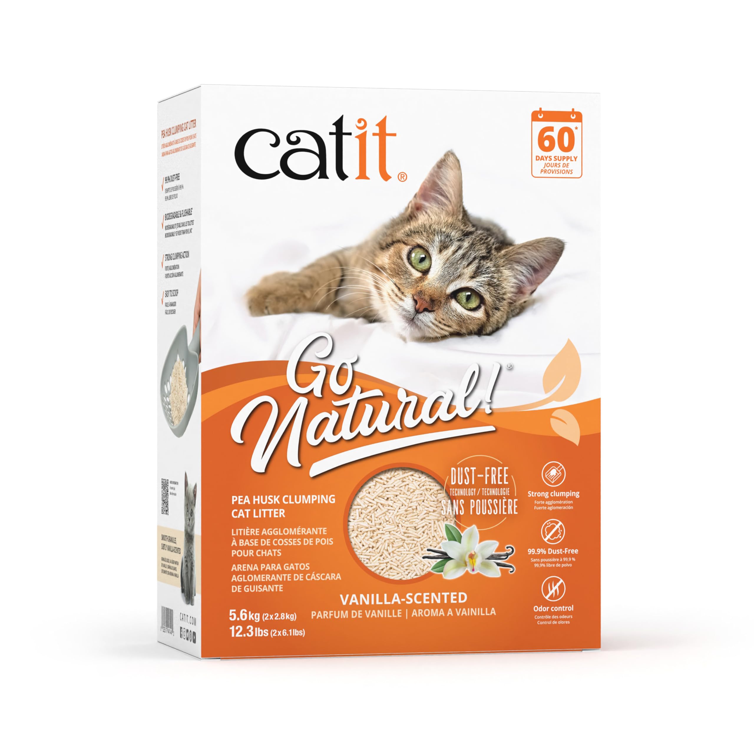 Arena Para Gatos Catit Go Natural Con Cáscara De Guisante, 5,58 Kg - Venta Internacional.