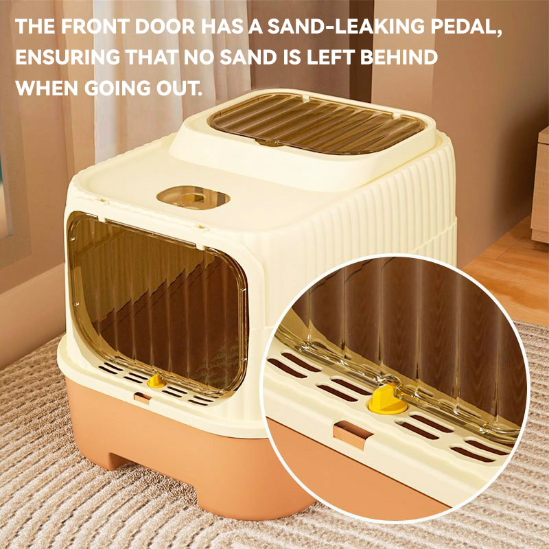 Foto 3 pulgar | Caja De Arena Para Gatos, Diseño De Cajón, Puerta Doble Completamente Cerrada - Venta Internacional.