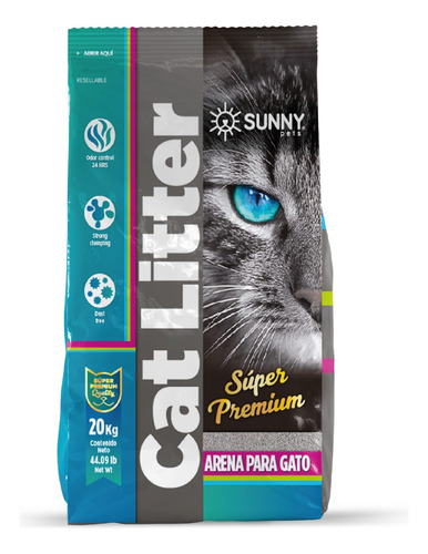 Arena para Gatos Sunny Lavanda Premium 20 kg