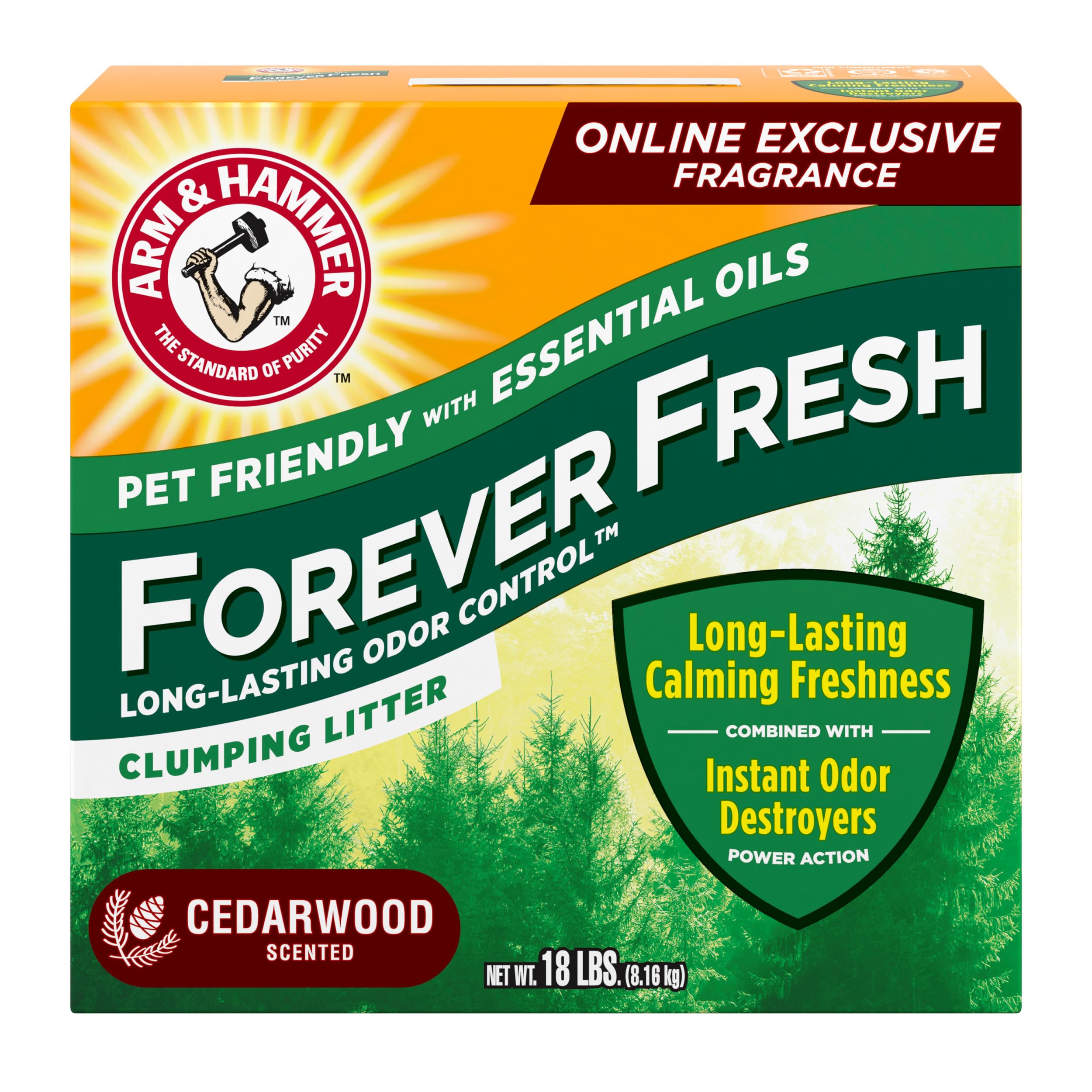 Foto 2 pulgar | Arena Para Gatos Arm & Hammer Forever Fresh Cedarwood, 8,16 Kg - Venta Internacional.