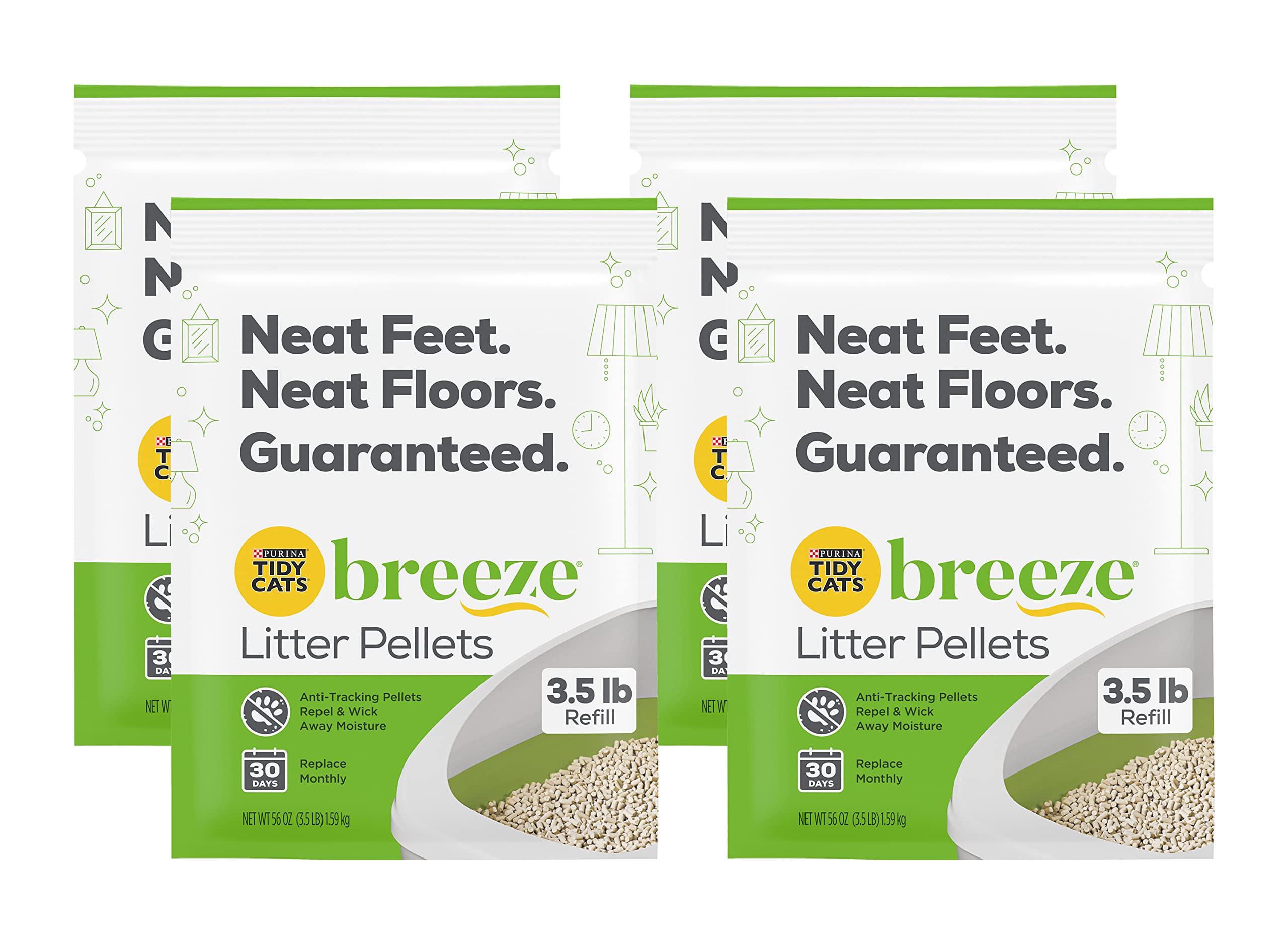 Foto 1 | Recambio De Arena Para Gatos Tidy Cats Breeze, 1,6 Kg (paquete De 4) - Venta Internacional.