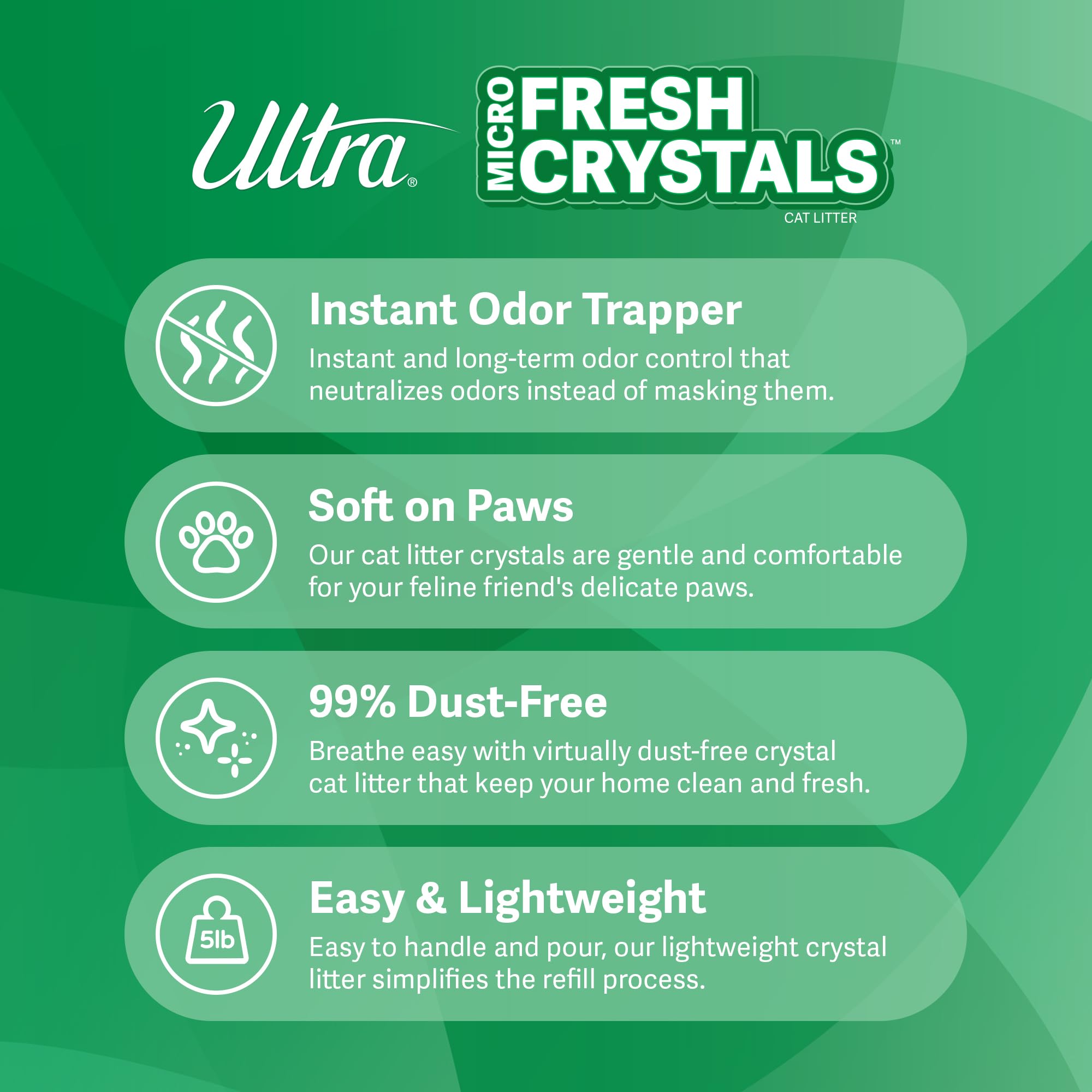 Foto 4 pulgar | Arena Para Gatos Ultra Fresh Con Microcristales Perfumados, 2,27 Kg, 99,9%, Libre De Polvo - Venta Internacional.