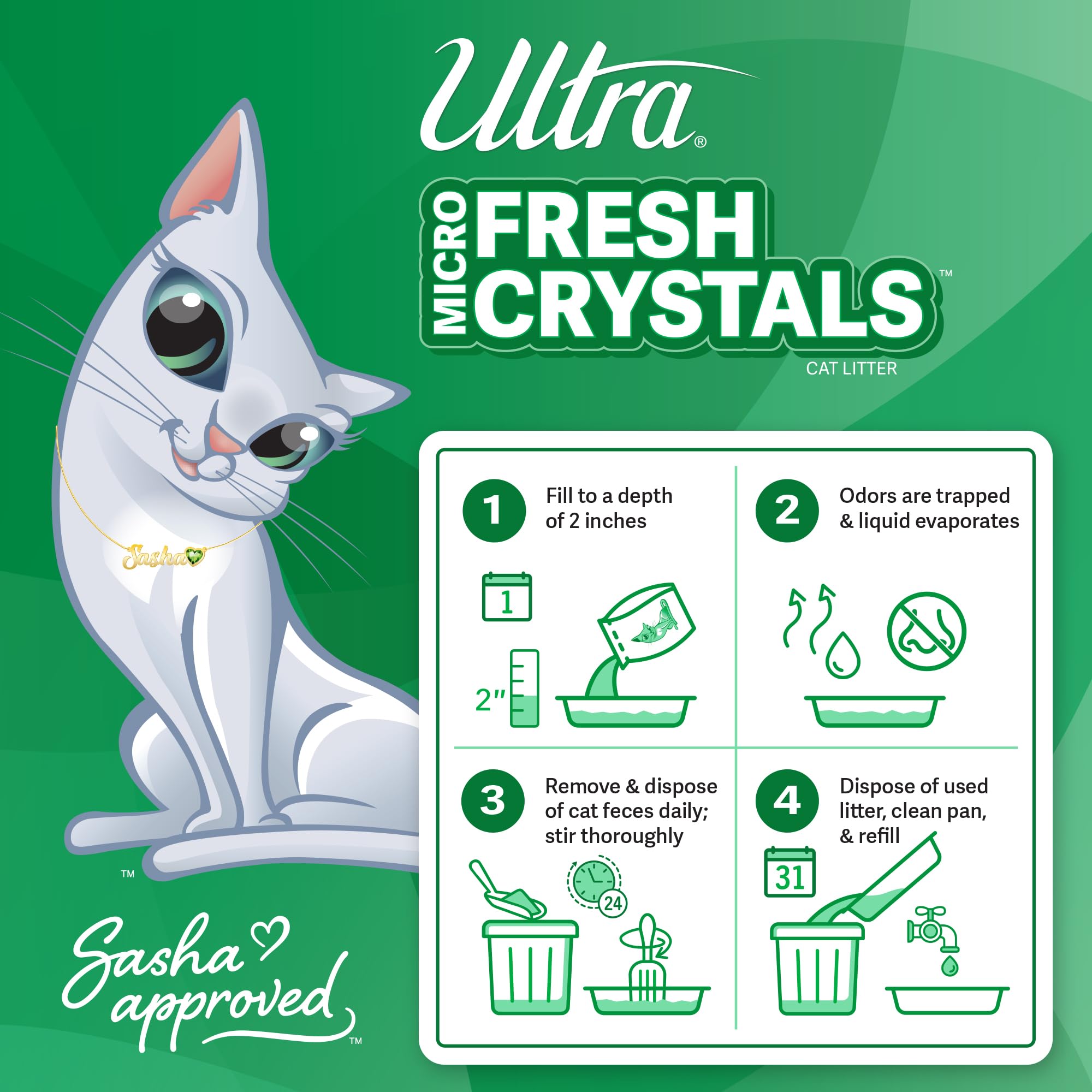 Foto 6 pulgar | Arena Para Gatos Ultra Fresh Con Microcristales Perfumados, 2,27 Kg, 99,9%, Libre De Polvo - Venta Internacional.