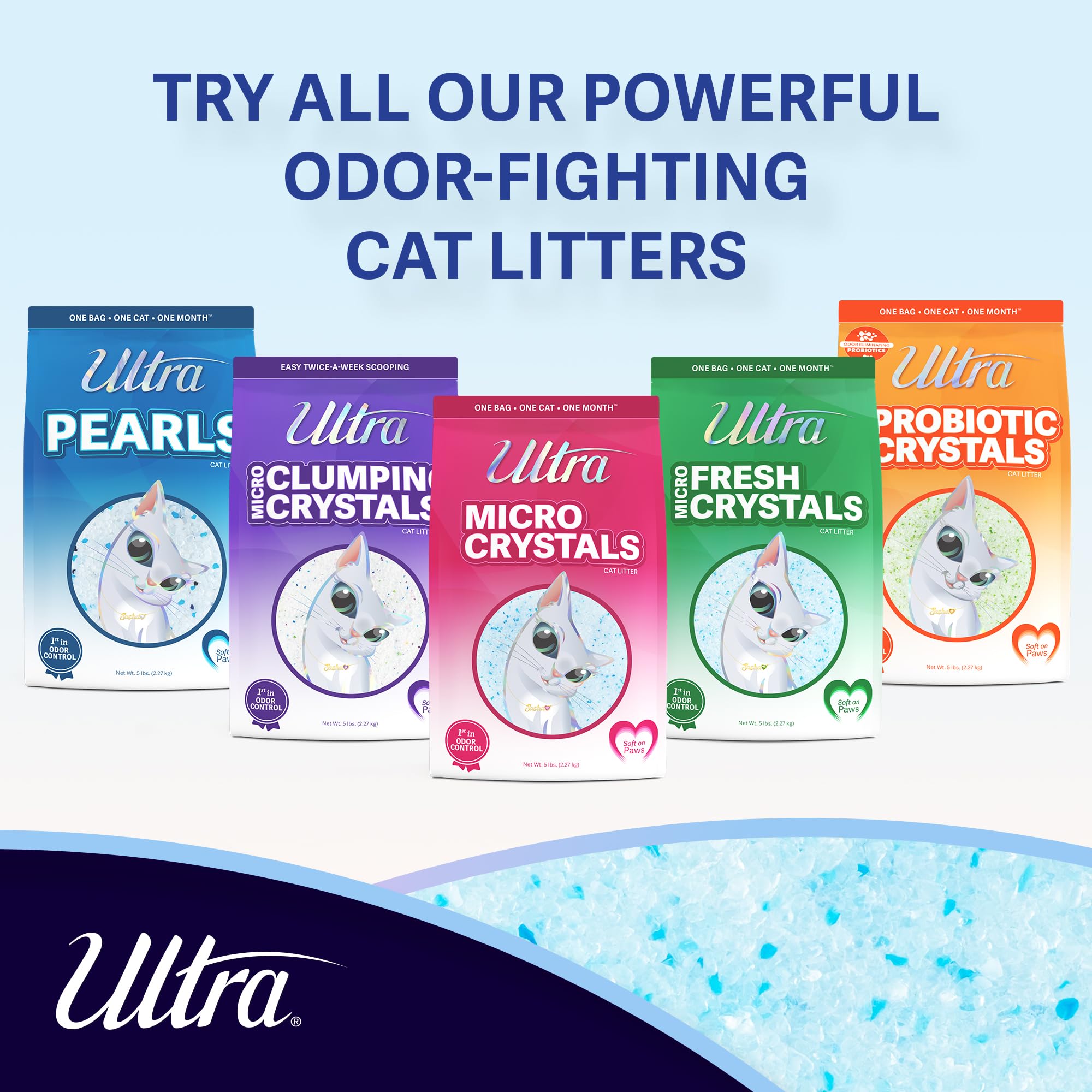 Foto 8 pulgar | Arena Para Gatos Ultra Fresh Con Microcristales Perfumados, 2,27 Kg, 99,9%, Libre De Polvo - Venta Internacional.