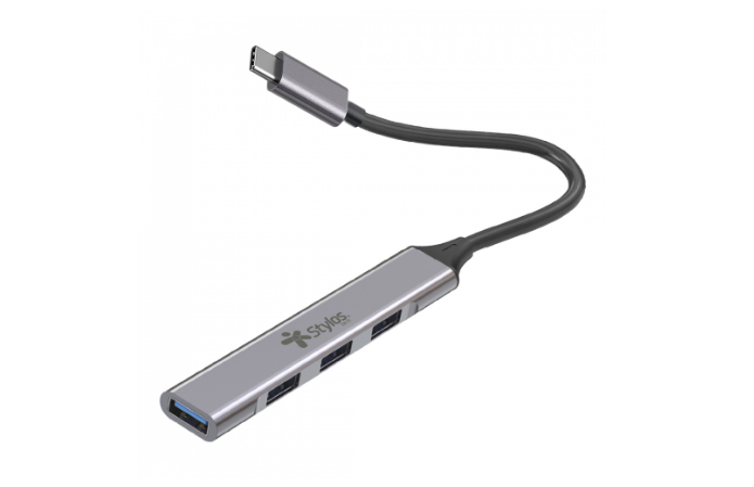 Foto 3 pulgar | Stylos Hub Usb-c - Usb-a 2.0, Usb-a 3.1, 480 Mbit/s Gris Oscuro
