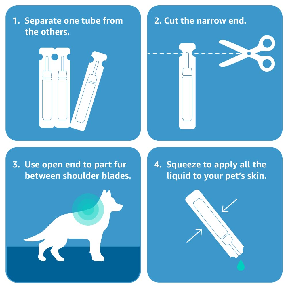 Foto 4 | Tratamiento Tópico Contra Pulgas Y Garrapatas Para Perros Medianos Amazon Basics - Venta Internacional.