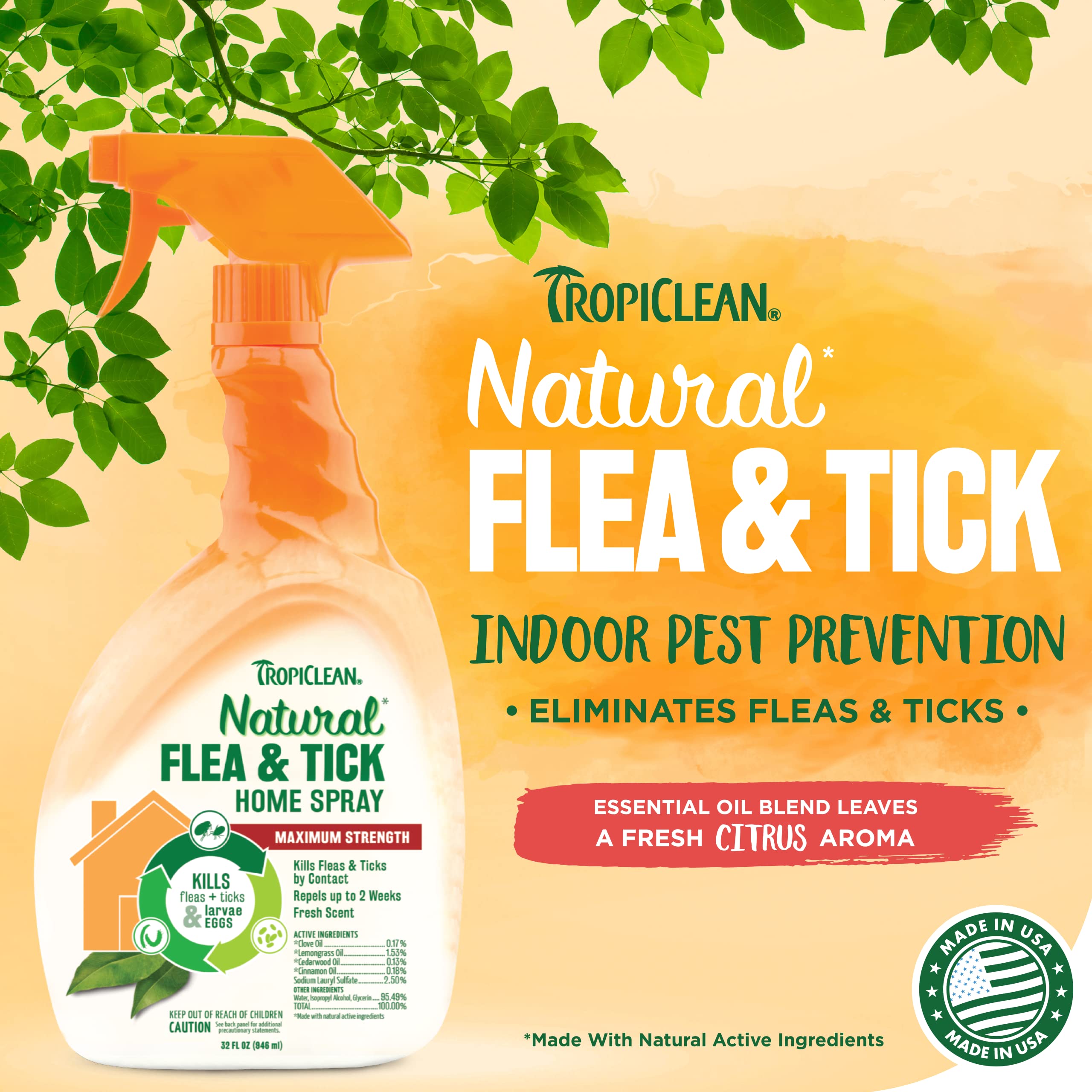Foto 3 pulgar | Spray Casero Para Pulgas Y Garrapatas Tropiclean Natural, 32 Onzas, Para Perros - Venta Internacional.
