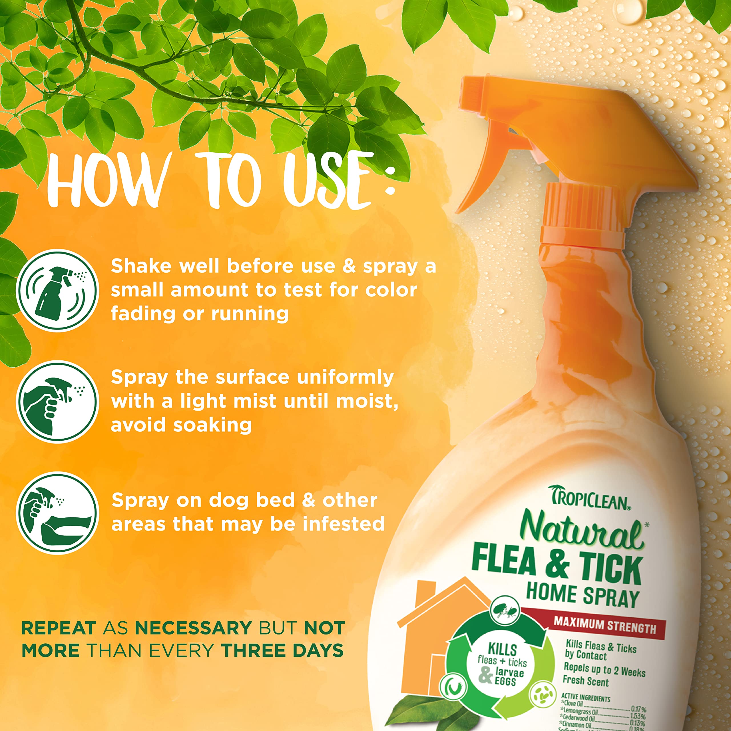 Foto 5 | Spray Casero Para Pulgas Y Garrapatas Tropiclean Natural, 32 Onzas, Para Perros - Venta Internacional.